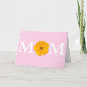 Cartão Com amor mamãe no Dia de as mães Gerbera Daisy Flo