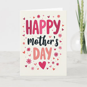 Cartão com asterisco do Dia das Mães floral