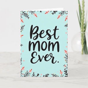 Cartão com Bordas Florais para a Melhor Mãe