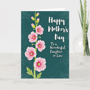Cartão com Desenho de Flor Chevron Teal