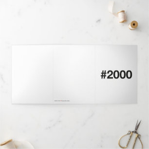 Cartão Com Dobra Tripla 2000 Hashtag 23 Aniversário de Aniversário