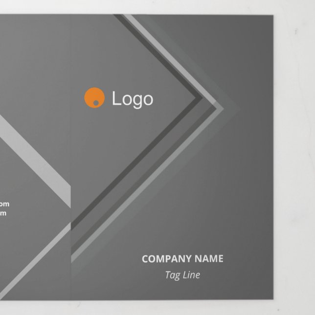 Cartão Com Dobra Tripla Ângulos Geométricos Monocromáticos Lógicos (Cobrir)