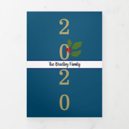 Cartão Com Dobra Tripla Ano em Revisão Fotografia Colagem Carta de Natal