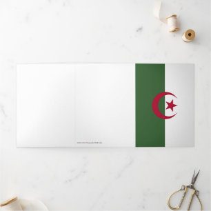 Cartão Com Dobra Tripla Bandeira da Argélia