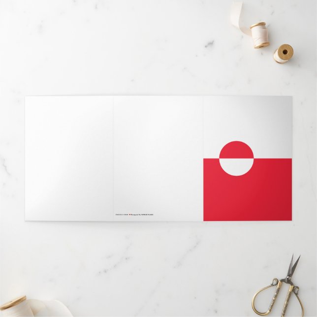 Cartão Com Dobra Tripla Bandeira da Gronelândia (Fora)