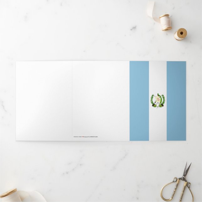 Cartão Com Dobra Tripla Bandeira da Guatemala (Fora)