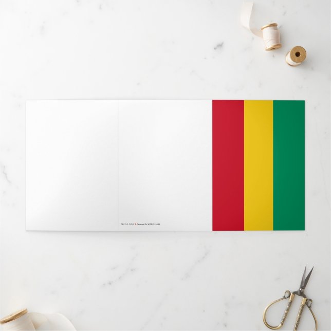 Cartão Com Dobra Tripla bandeira da Guiné (Fora)
