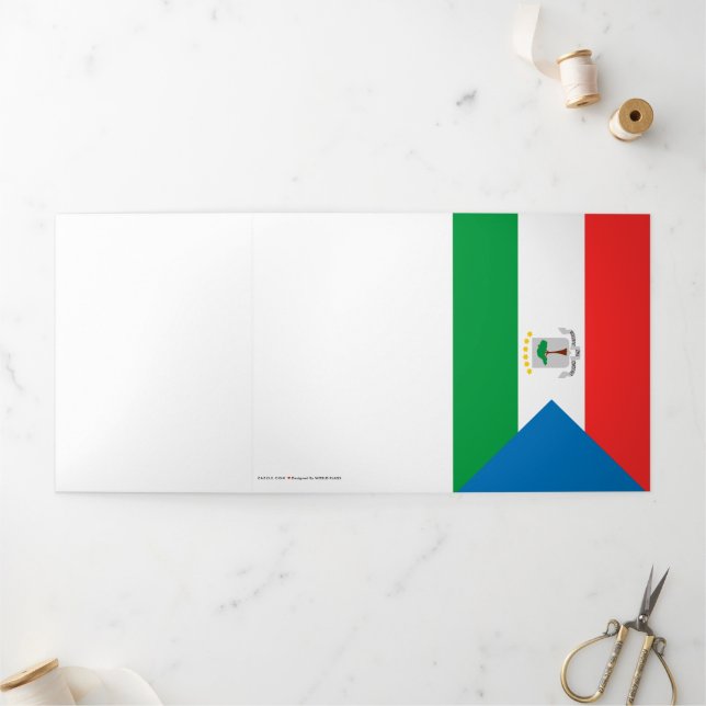 Cartão Com Dobra Tripla Bandeira da Guiné Equatorial (Fora)