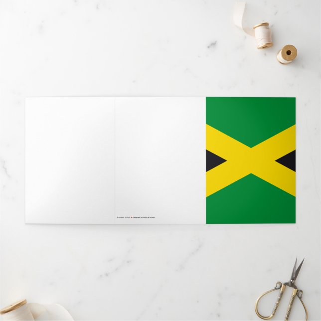 Cartão Com Dobra Tripla bandeira da Jamaica (Fora)