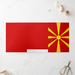 Cartão Com Dobra Tripla Bandeira da Macedônia do Norte