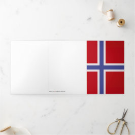 Cartão Com Dobra Tripla Bandeira da Noruega