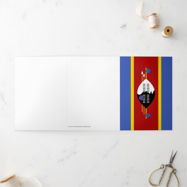 Cartão Com Dobra Tripla Bandeira da Suazilândia (Fora)
