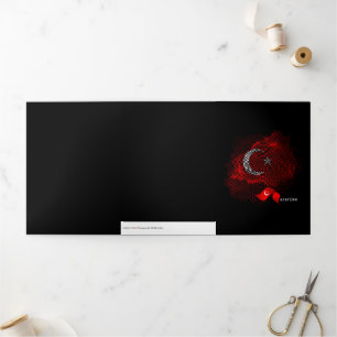 Cartão Com Dobra Tripla Bandeira da Turquia