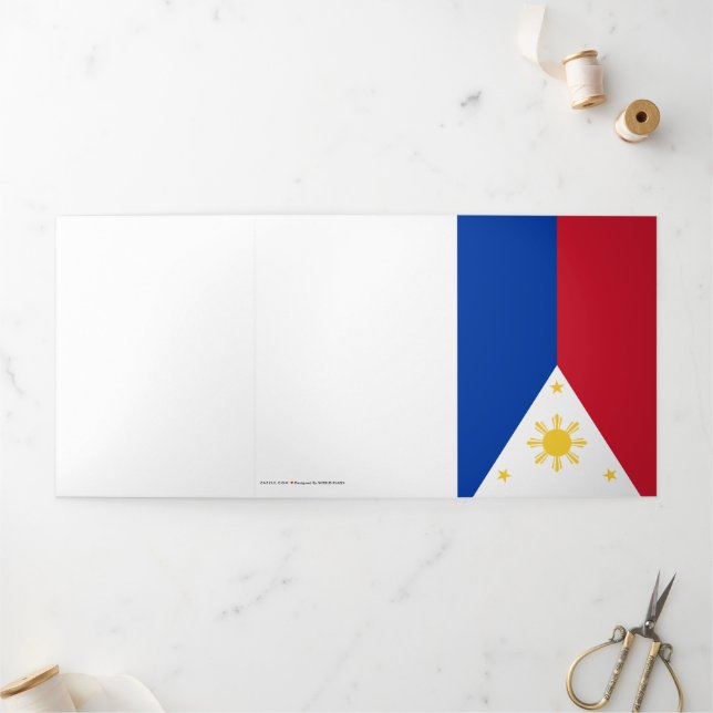 Cartão Com Dobra Tripla Bandeira das Filipinas (Fora)