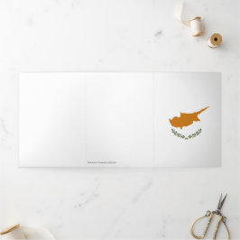 Cartão Com Dobra Tripla Bandeira de Chipre