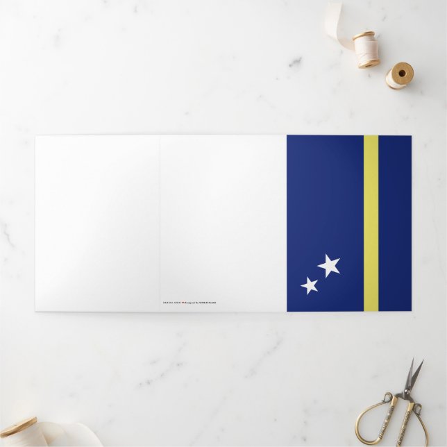 Cartão Com Dobra Tripla Bandeira de Curaçao (Fora)