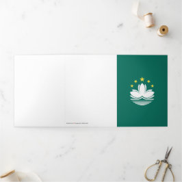 Cartão Com Dobra Tripla Bandeira de Macau