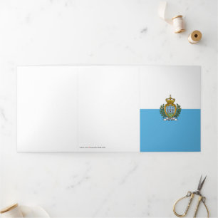 Cartão Com Dobra Tripla bandeira de San Marino