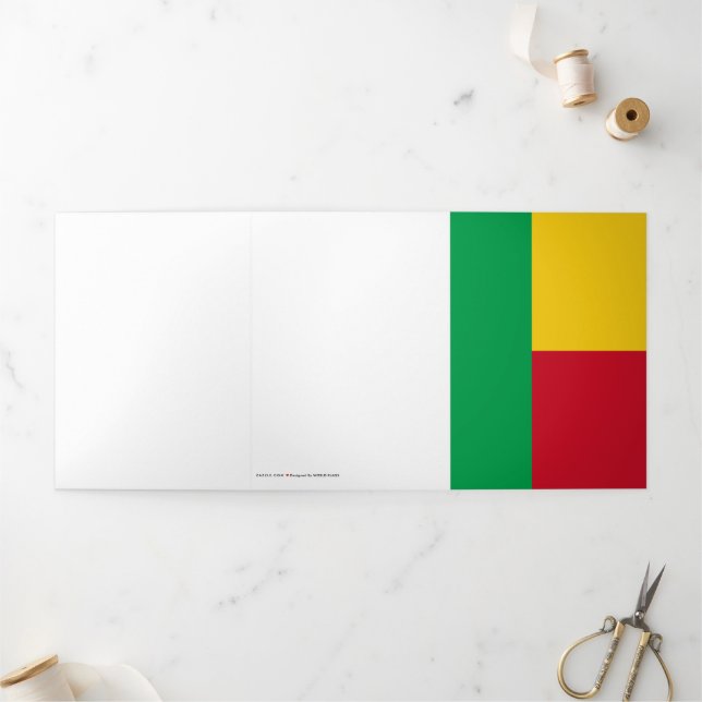 Cartão Com Dobra Tripla Bandeira do Benim (Fora)