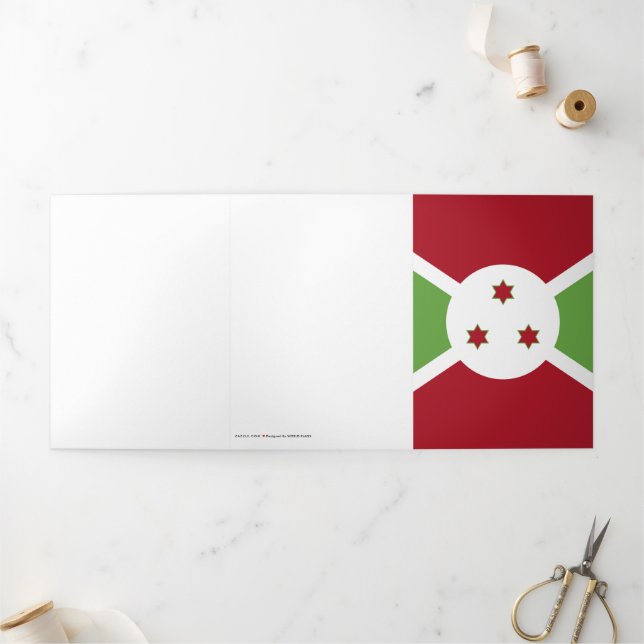 Cartão Com Dobra Tripla Bandeira do Burundi (Fora)