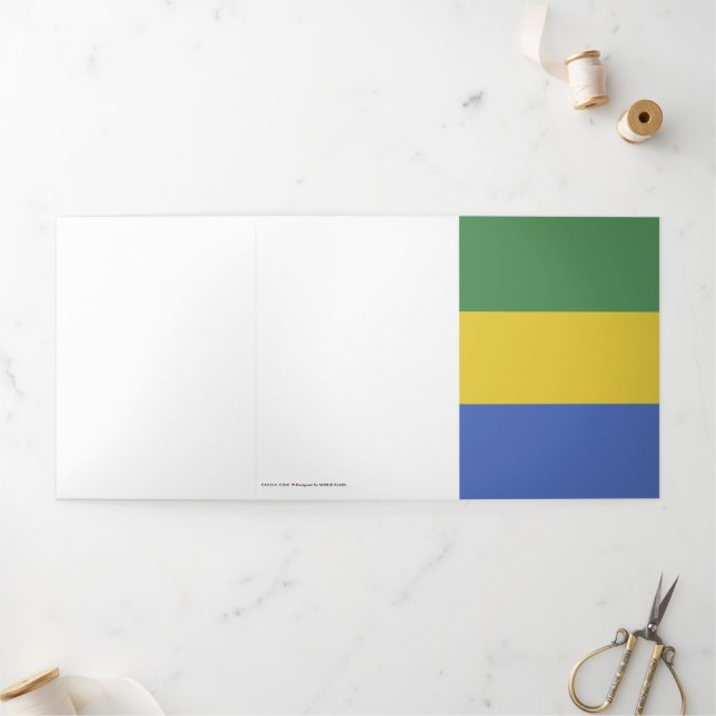 Cartão Com Dobra Tripla Bandeira do Gabão (Fora)
