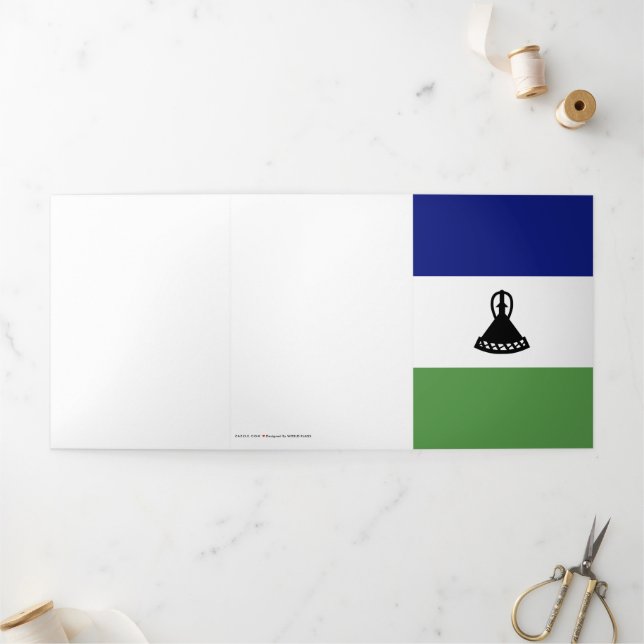 Cartão Com Dobra Tripla Bandeira do Lesoto (Fora)