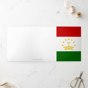 Cartão Com Dobra Tripla Bandeira do Tajiquistão