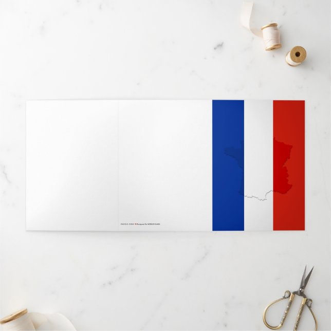 Cartão Com Dobra Tripla bandeira francesa (Fora)