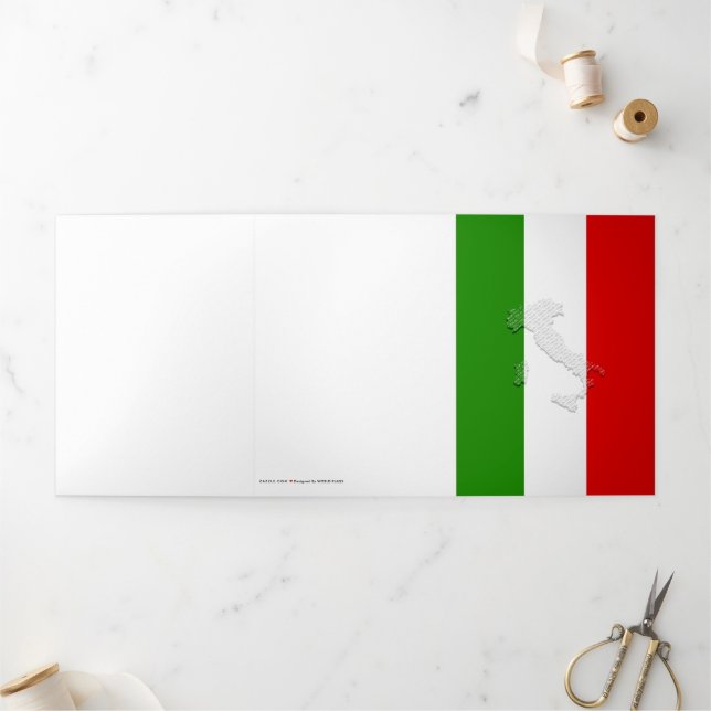 Cartão Com Dobra Tripla Bandeira italiana (Fora)
