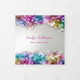 Cartão Com Dobra Tripla Brochura triplicada de cristais iridescentes