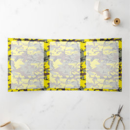 Cartão Com Dobra Tripla Camuflagem Amarela e Marrom, Militar, Exército