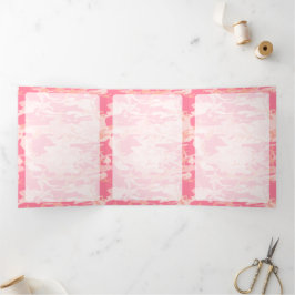 Cartão Com Dobra Tripla Camuflagem Rosa, Militar, Exército