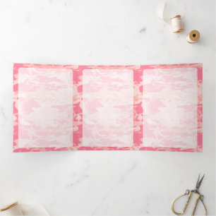 Cartão Com Dobra Tripla Camuflagem Rosa, Militar, Exército