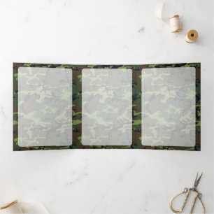 Cartão Com Dobra Tripla Camuflagem Verde, Camuflagem, Militar, Exército