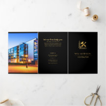 Construção Moderna de Edifícios Dourado e Preto