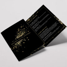 Faux Dourado Confetti no Brochura Negra