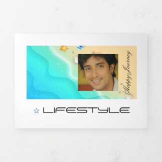 Cartão Com Dobra Tripla Feliz estilo de vida de viagem