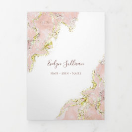 Cartão Com Dobra Tripla Folheto cor-de-rosa design