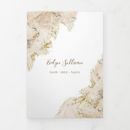 Cartão Com Dobra Tripla Folheto de design de borbulhamento bege