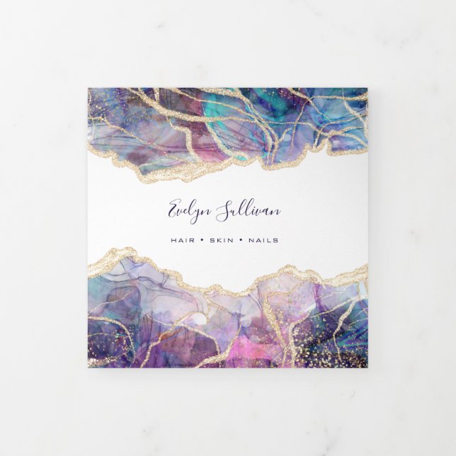 Cartão Com Dobra Tripla Folheto de Design de Opal Escuro (Cobrir)