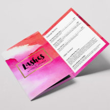 Folheto de Extensões Lash de Cores d'Água Rosa Neg