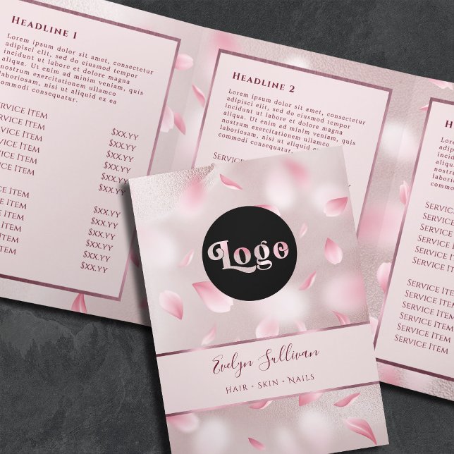 Cartão Com Dobra Tripla Folheto de folhas de folhas de folhas finas de fol (Criador carregado)