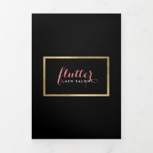 Folheto de Lash Dourado, Cor-de-Rosa, Glam Preto