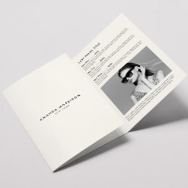 Cartão Com Dobra Tripla Folheto de Marfim de luxo minimalista