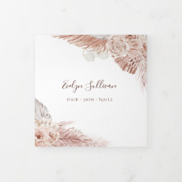 Cartão Com Dobra Tripla Folheto de rosas de Boho