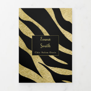 Cartão Com Dobra Tripla Folheto de Serviços de Beleza