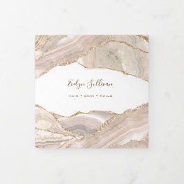 Cartão Com Dobra Tripla Folheto de Triplicação de Agato Dourado de Marfim