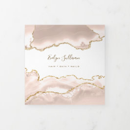 Cartão Com Dobra Tripla Folheto do Agate de Blush de Ivory triplo