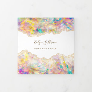 Cartão Com Dobra Tripla Folheto do Design Opal trivezes