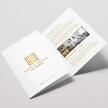 Folheto do logotipo chave grego elegante Imobiliár